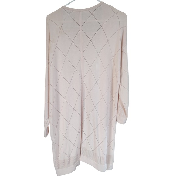 Anne Klein‎ Womens Cardigan Sweater Peach Long Open Front Size Medium SEE - Picture 2 of 14